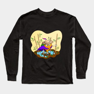 Orange rice farmer Long Sleeve T-Shirt